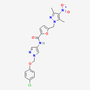 N-{1-[(4-chlorophenoxy)methyl]-1H-pyrazol-4-yl}-5-[(3,5-dimethyl-4-nitro-1H-pyrazol-1-yl)methyl]-2-furamide