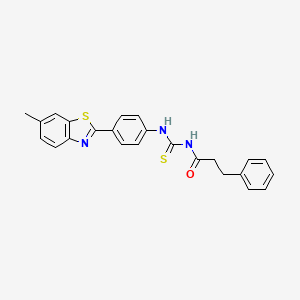 N-({[4-(6-methyl-1,3-benzothiazol-2-yl)phenyl]amino}carbonothioyl)-3-phenylpropanamide