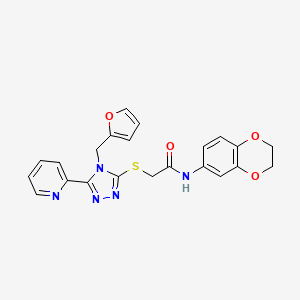 N-(2,3-dihydro-1,4-benzodioxin-6-yl)-2-{[4-(2-furylmethyl)-5-(2-pyridinyl)-4H-1,2,4-triazol-3-yl]thio}acetamide