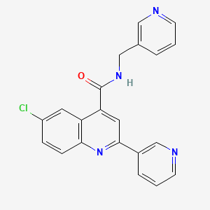 6-CHLORO-2-(PYRIDIN-3-YL)-N-[(PYRIDIN-3-YL)METHYL]QUINOLINE-4-CARBOXAMIDE