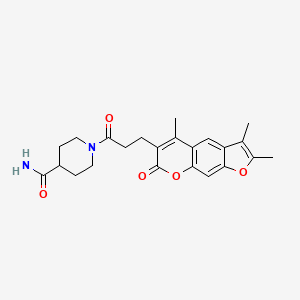 1-[3-(2,3,5-trimethyl-7-oxo-7H-furo[3,2-g]chromen-6-yl)propanoyl]-4-piperidinecarboxamide