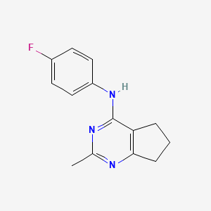 molecular formula C14H14FN3 B4599198 N-(4-fluorophenyl)-2-methyl-6,7-dihydro-5H-cyclopenta[d]pyrimidin-4-amine 