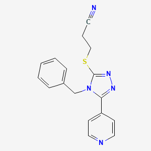 3-[(4-Benzyl-5-pyridin-4-yl-1,2,4-triazol-3-yl)sulfanyl]propanenitrile