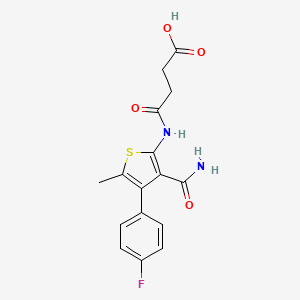 4-{[3-(aminocarbonyl)-4-(4-fluorophenyl)-5-methyl-2-thienyl]amino}-4-oxobutanoic acid