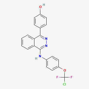 molecular formula C21H14ClF2N3O2 B4599312 4-[4-({4-[chloro(difluoro)methoxy]phenyl}amino)phthalazin-1-yl]phenol 