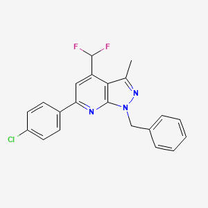 molecular formula C21H16ClF2N3 B4599321 1-benzyl-6-(4-chlorophenyl)-4-(difluoromethyl)-3-methyl-1H-pyrazolo[3,4-b]pyridine 