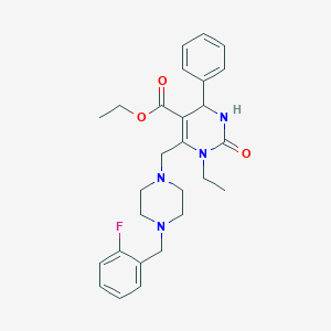 molecular formula C27H33FN4O3 B4599325 ethyl 1-ethyl-6-{[4-(2-fluorobenzyl)-1-piperazinyl]methyl}-2-oxo-4-phenyl-1,2,3,4-tetrahydro-5-pyrimidinecarboxylate 