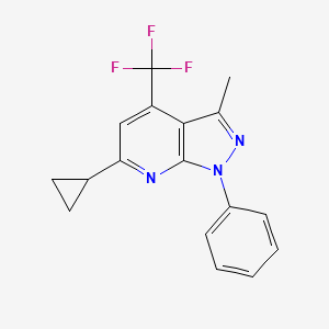 6-cyclopropyl-3-methyl-1-phenyl-4-(trifluoromethyl)-1H-pyrazolo[3,4-b]pyridine