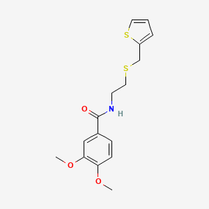 3,4-dimethoxy-N-{2-[(2-thienylmethyl)thio]ethyl}benzamide