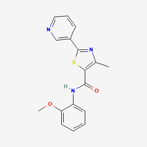 molecular formula C17H15N3O2S B4599355 N-(2-methoxyphenyl)-4-methyl-2-(3-pyridinyl)-1,3-thiazole-5-carboxamide 