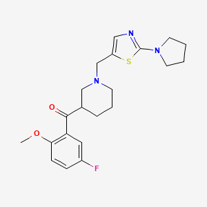 molecular formula C21H26FN3O2S B4599361 (5-fluoro-2-methoxyphenyl)(1-{[2-(1-pyrrolidinyl)-1,3-thiazol-5-yl]methyl}-3-piperidinyl)methanone 