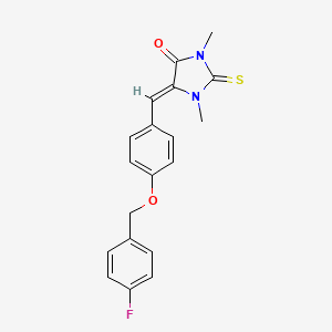 5-{4-[(4-fluorobenzyl)oxy]benzylidene}-1,3-dimethyl-2-thioxo-4-imidazolidinone