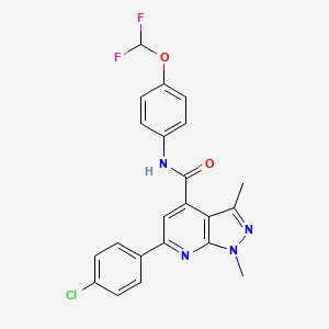 6-(4-chlorophenyl)-N-[4-(difluoromethoxy)phenyl]-1,3-dimethyl-1H-pyrazolo[3,4-b]pyridine-4-carboxamide