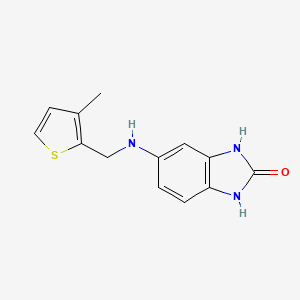 molecular formula C13H13N3OS B4599399 5-{[(3-methyl-2-thienyl)methyl]amino}-1,3-dihydro-2H-benzimidazol-2-one 