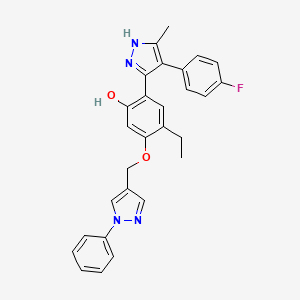 4-ethyl-2-[4-(4-fluorophenyl)-5-methyl-1H-pyrazol-3-yl]-5-[(1-phenylpyrazol-4-yl)methoxy]phenol