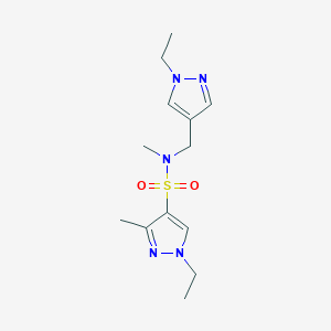 molecular formula C13H21N5O2S B4599463 1-ethyl-N-[(1-ethyl-1H-pyrazol-4-yl)methyl]-N,3-dimethyl-1H-pyrazole-4-sulfonamide 