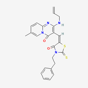 molecular formula C24H22N4O2S2 B4599478 2-(allylamino)-7-methyl-3-{[4-oxo-3-(2-phenylethyl)-2-thioxo-1,3-thiazolidin-5-ylidene]methyl}-4H-pyrido[1,2-a]pyrimidin-4-one 