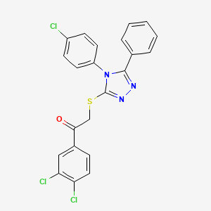 2-[[4-(4-Chlorophenyl)-5-phenyl-1,2,4-triazol-3-yl]sulfanyl]-1-(3,4-dichlorophenyl)ethanone