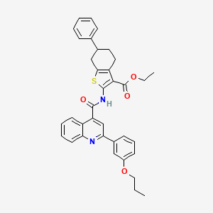 ethyl 6-phenyl-2-({[2-(3-propoxyphenyl)-4-quinolinyl]carbonyl}amino)-4,5,6,7-tetrahydro-1-benzothiophene-3-carboxylate