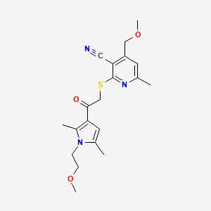 2-({2-[1-(2-methoxyethyl)-2,5-dimethyl-1H-pyrrol-3-yl]-2-oxoethyl}thio)-4-(methoxymethyl)-6-methylnicotinonitrile