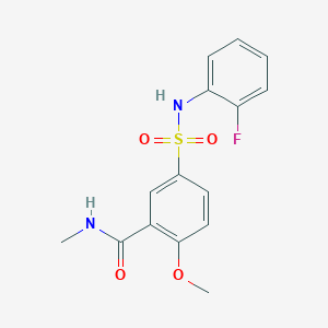 molecular formula C15H15FN2O4S B4599515 5-{[(2-fluorophenyl)amino]sulfonyl}-2-methoxy-N-methylbenzamide 