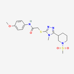 N-(4-methoxyphenyl)-2-({4-methyl-5-[1-(methylsulfonyl)-3-piperidinyl]-4H-1,2,4-triazol-3-yl}thio)acetamide