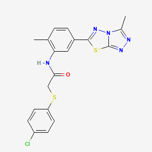 2-[(4-chlorophenyl)thio]-N-[2-methyl-5-(3-methyl[1,2,4]triazolo[3,4-b][1,3,4]thiadiazol-6-yl)phenyl]acetamide