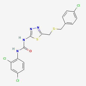 molecular formula C17H13Cl3N4OS2 B4599607 N-(5-{[(4-氯苄基)硫代]甲基}-1,3,4-噻二唑-2-基)-N'-(2,4-二氯苯基)脲 