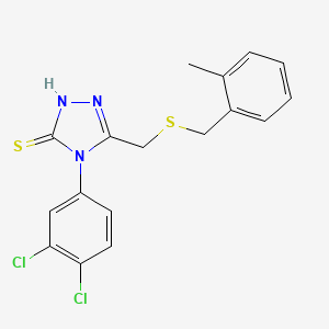 4-(3,4-dichlorophenyl)-5-{[(2-methylbenzyl)thio]methyl}-4H-1,2,4-triazole-3-thiol