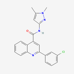 2-(3-chlorophenyl)-N-(1,5-dimethyl-1H-pyrazol-3-yl)-4-quinolinecarboxamide