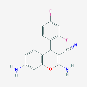molecular formula C16H11F2N3O B459966 2,7-diamino-4-(2,4-difluorophenyl)-4H-chromene-3-carbonitrile 