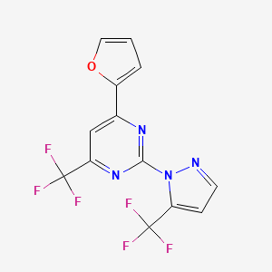 molecular formula C13H6F6N4O B4599668 4-(2-furyl)-6-(trifluoromethyl)-2-[5-(trifluoromethyl)-1H-pyrazol-1-yl]pyrimidine 