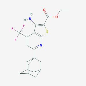 molecular formula C21H23F3N2O2S B459969 Ethyl 6-(1-adamantyl)-3-amino-4-(trifluoromethyl)thieno[2,3-b]pyridine-2-carboxylate CAS No. 489413-01-6