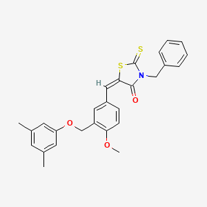 3-benzyl-5-{3-[(3,5-dimethylphenoxy)methyl]-4-methoxybenzylidene}-2-thioxo-1,3-thiazolidin-4-one