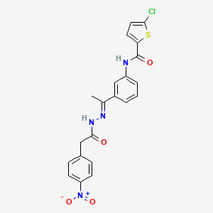 5-chloro-N-(3-{N-[(4-nitrophenyl)acetyl]ethanehydrazonoyl}phenyl)-2-thiophenecarboxamide