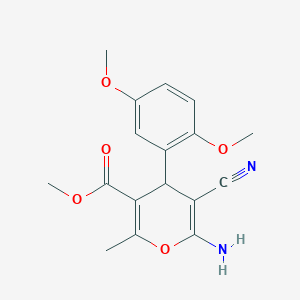 molecular formula C17H18N2O5 B459973 methyl 6-amino-5-cyano-4-(2,5-dimethoxyphenyl)-2-methyl-4H-pyran-3-carboxylate 