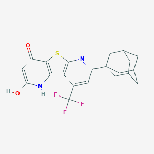 molecular formula C21H19F3N2O2S B459976 7-(1-adamantyl)-4-hydroxy-9-(trifluoromethyl)pyrido[2',3':4,5]thieno[2,3-b]pyridin-2(1H)-one CAS No. 489416-85-5