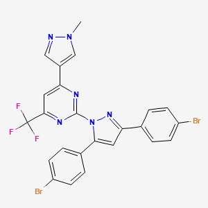 2-[3,5-bis(4-bromophenyl)-1H-pyrazol-1-yl]-4-(1-methyl-1H-pyrazol-4-yl)-6-(trifluoromethyl)pyrimidine