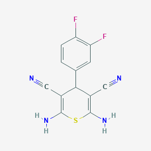 molecular formula C13H8F2N4S B459977 2,6-diamino-4-(3,4-difluorophenyl)-4H-thiopyran-3,5-dicarbonitrile 