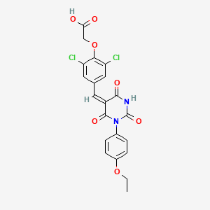 (2,6-dichloro-4-{[1-(4-ethoxyphenyl)-2,4,6-trioxotetrahydro-5(2H)-pyrimidinylidene]methyl}phenoxy)acetic acid