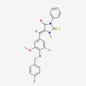 5-{3-chloro-4-[(4-fluorobenzyl)oxy]-5-methoxybenzylidene}-1-methyl-3-phenyl-2-thioxo-4-imidazolidinone