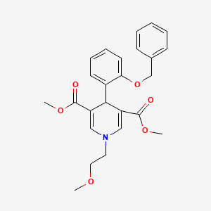 molecular formula C25H27NO6 B4599792 dimethyl 4-[2-(benzyloxy)phenyl]-1-(2-methoxyethyl)-1,4-dihydro-3,5-pyridinedicarboxylate 