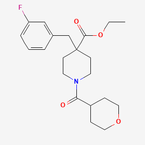 molecular formula C21H28FNO4 B4599816 ethyl 4-(3-fluorobenzyl)-1-(tetrahydro-2H-pyran-4-ylcarbonyl)-4-piperidinecarboxylate 