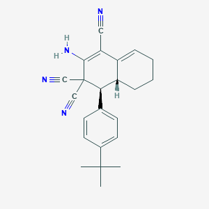 molecular formula C23H24N4 B459982 2-amino-4-(4-tert-butylphenyl)-4a,5,6,7-tetrahydro-1,3,3(4H)-naphthalenetricarbonitrile 