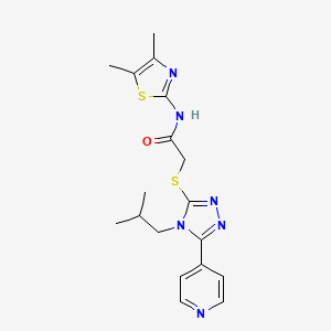 N-(4,5-dimethyl-1,3-thiazol-2-yl)-2-{[4-(2-methylpropyl)-5-(pyridin-4-yl)-4H-1,2,4-triazol-3-yl]sulfanyl}acetamide