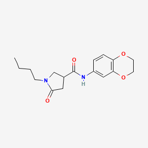 1-butyl-N-(2,3-dihydro-1,4-benzodioxin-6-yl)-5-oxopyrrolidine-3-carboxamide