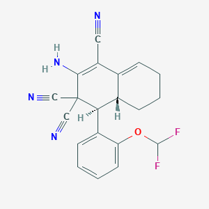 molecular formula C20H16F2N4O B459988 2-amino-4-[2-(difluoromethoxy)phenyl]-4a,5,6,7-tetrahydro-1,3,3(4H)-naphthalenetricarbonitrile 