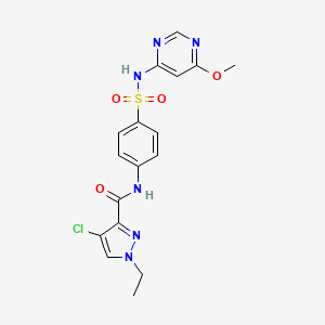 4-chloro-1-ethyl-N-(4-{[(6-methoxy-4-pyrimidinyl)amino]sulfonyl}phenyl)-1H-pyrazole-3-carboxamide