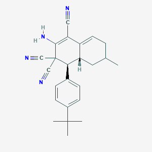 molecular formula C24H26N4 B459990 2-amino-4-(4-tert-butylphenyl)-6-methyl-4a,5,6,7-tetrahydro-1,3,3(4H)-naphthalenetricarbonitrile 