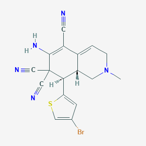 molecular formula C17H14BrN5S B459991 6-amino-8-(4-bromo-2-thienyl)-2-methyl-2,3,8,8a-tetrahydro-5,7,7(1H)-isoquinolinetricarbonitrile 